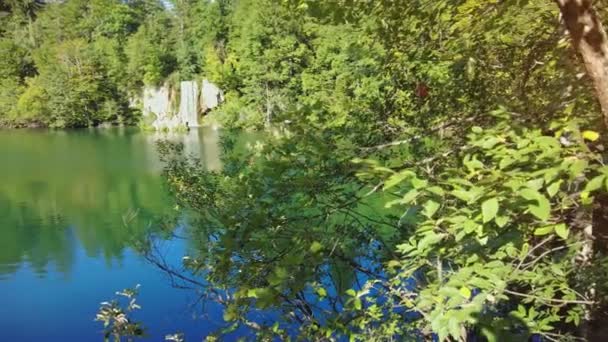 Shora Proscansko Lake Nebo Proscansko Jezero Národním Parku Plitvická Jezera — Stock video