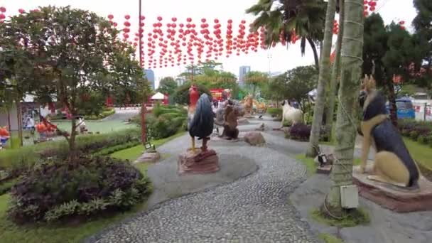 Куала Лумпур Малайзія Січень 2023 Китайські Зодіакові Статуї Відзначають Китайський — стокове відео