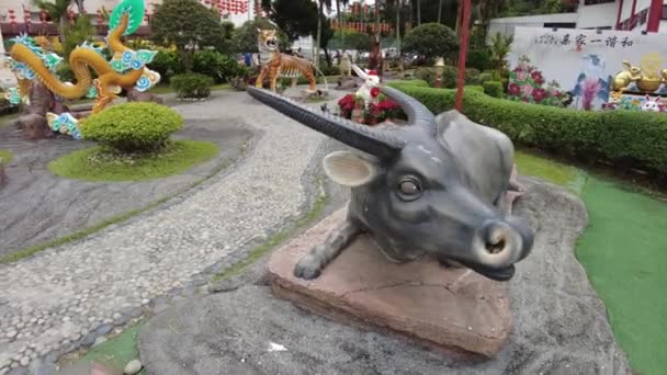 Kuala Lumpur Malaysia 2023 Zodiac Sculpture Commemorate Chinese New Year — ストック動画