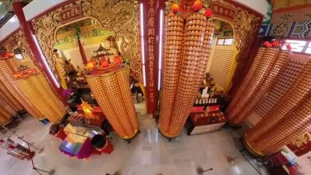 Куала Лумпур Малайзія Січень 2023 Внутрішній Молитовний Зал Статуєю Китайської — стокове відео