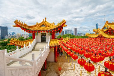 Thean Hou is a renowned Chinese temple in Kuala Lumpur, Malaysia, that is distinguished for its construction and layout. It is a shrine to the Chinese sea deity Mazu, and a well-known tourist site.
