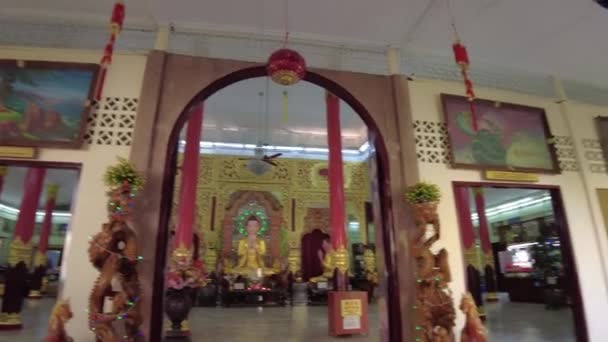 Джордж Таун Малайзія Січень 2023 Пенанг Бірманський Буддійський Храм Або — стокове відео