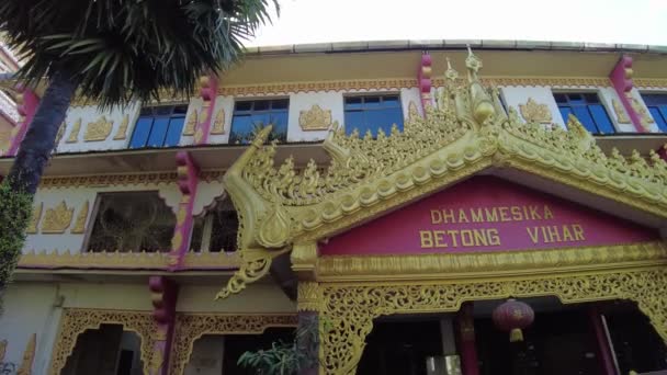 George Town Malaysia Jan 2023 Dhammikarama Burmese Temple Located Penang — Vídeos de Stock