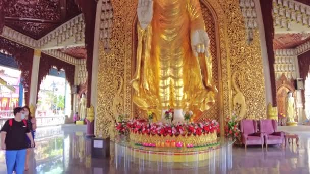 Джордж Таун Малайзия Январь 2023 Бирманский Дхаммикарама Бирманский Буддийский Храм — стоковое видео