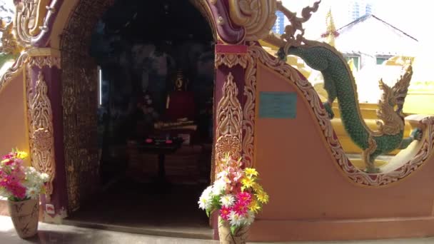 George Town Malasia Jan 2023 Templo Birmano Dhammikarama Penang Alberga — Vídeos de Stock