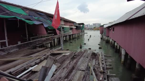George Town Malaysia Jan 2023 Chew Jetty Renowned Chinese Village — Stock video