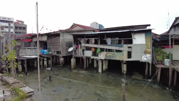 George Town Malezja Styczeń 2023 Przeżuj Słynną Chińską Osadę Jetty — Wideo stockowe