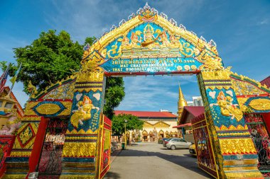 George Town, Penang, Malaysia - Jan 2023: gate of Wat Chaiya Mangalaram is a renowned Thai Buddhist temple established in 1845 by a group of Thai monks. Renowned for its impressive structural design.