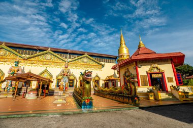 George Town, Penang, Malaysia - Jan 2023: Wat Chaiya Mangalaram is a renowned Thai temple established in 1845 by Buddhist monks from Thailand. It is known for its spectacular architecture.
