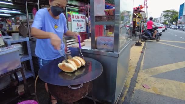 George Town Malezya Jan 2023 Chew Jetty Nin Sokak Yiyecekleri — Stok video