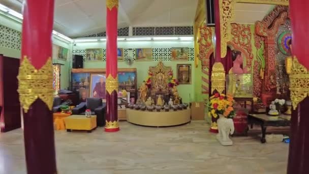 Джордж Таун Малайзия Январь 2023 Бирманский Буддийский Храм Дхаммикарама Расположенный — стоковое видео