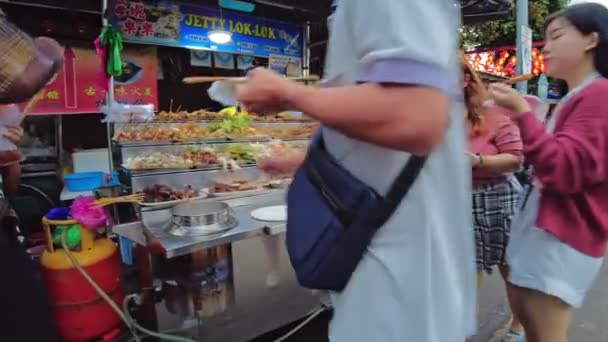 George Town Malezja Styczeń 2023 Specjalne Doświadczenie Oferują Sprzedawcy Jedzenia — Wideo stockowe