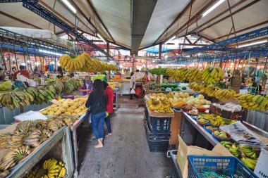 Kuala Lumpur, Malaysia - Jan 2023: Visitors to Chow Kit Road Market can find wide range of goods for sale, including fresh produce, meats, seafood, spices, clothing, handicrafts, vegetables, and more.