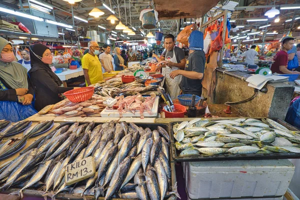 Wet Market Chow Kit Road Market Kuala Lumpur Malaysia Extensive — Stock Photo, Image