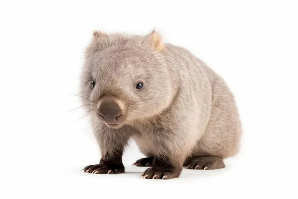 Wombats Joey属于Vombatus Ursinus种 是澳大利亚的受保护动物 单独生活 夜间活动 它们的栖息地包括草原 森林和山区 — 图库照片