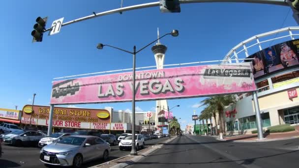 Las Vegas Nevada Verenigde Staten Augustus 2018 Downtown Las Vegas — Stockvideo