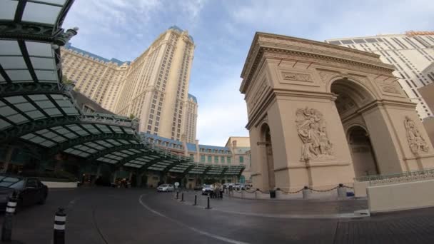 Las Vegas Nevada Usa Aug 2018 Het Parijse Casino Las — Stockvideo