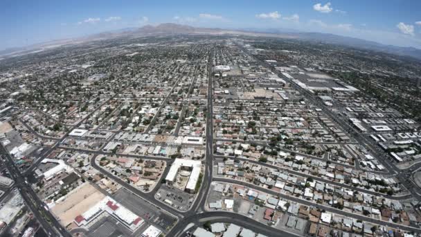 Las Vegas Bulvarı Silüetinin Nefes Kesici Panoramik Manzarası Büyük Otellerini — Stok video
