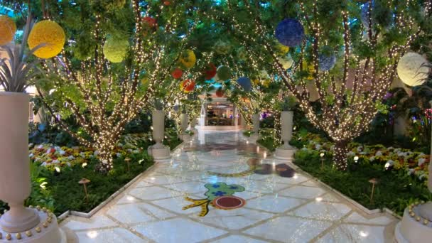 Las Vegas Nevada Vereinigte Staaten August 2018 Wunderschöne Dekorationen Gartenlocation — Stockvideo