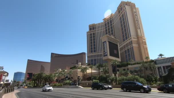 Las Vegas Verenigde Staten Aug 2018 Palazzo Hotel Aan Strip — Stockvideo