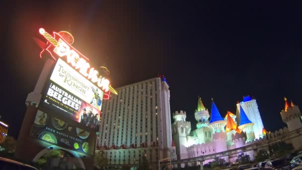 Las Vegas Nevada Usa Aug 2018 Excalibur Casino Designed Resemble — Stock Video
