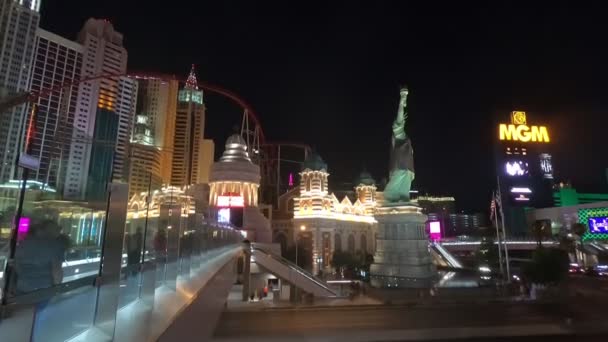 Las Vegas Usa Aug 2018 New York New York Hotel — Stockvideo