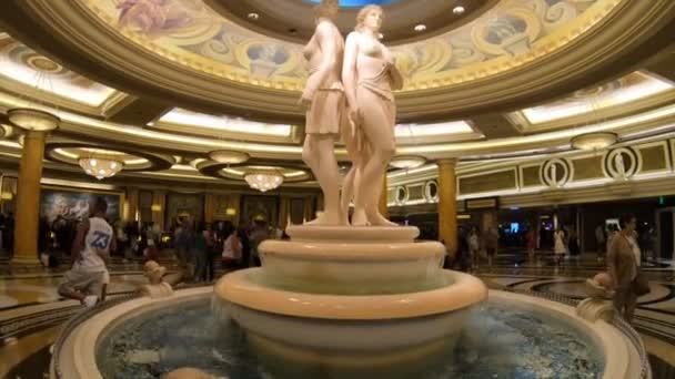 Las Vegas Nevada Usa Aug 2018 Die Brunnen Casino Caesars — Stockvideo