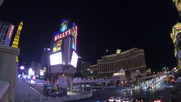 Las Vegas Nevada Verenigde Staten Augustus 2018 Tijdens Nacht Een — Stockvideo
