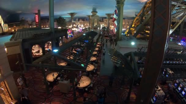 Las Vegas Сша Aug 2018 Parisian Casino Пропонує Ігровий Досвід — стокове відео