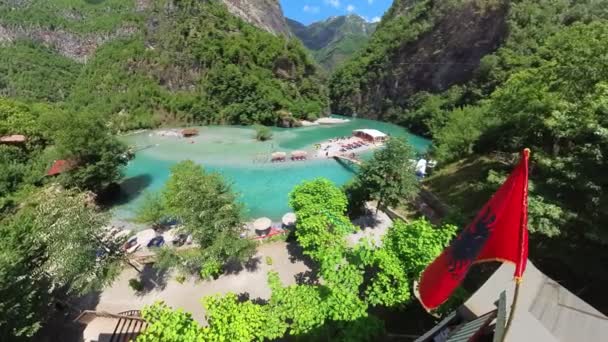Widok Lotu Ptaka Kanion Rzeki Shala Znajduje Się Hrabstwie Kukes — Wideo stockowe