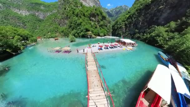 Shala River Albania June 2023 Aerial Shala River Canyon Has — Stock Video