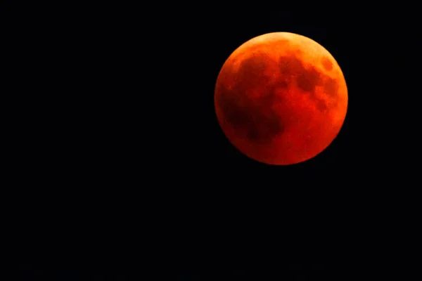 Full Röda Månen Natten Summa Lunar Eclipse Med Månen Vända — Stockfoto