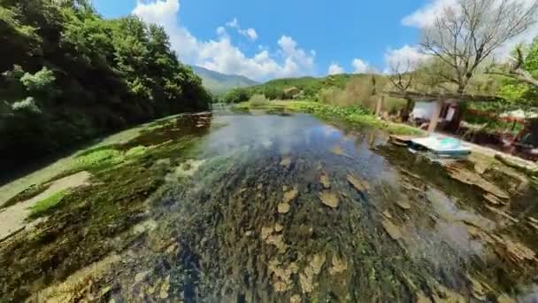 Das Faszinierende Naturwunder Blue Eye Wasserquelle Süden Albaniens Bekannt Für — Stockvideo