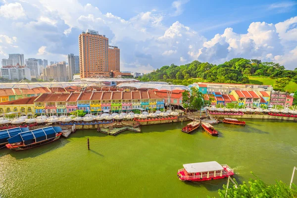Una Vista Panorámica Clarke Quay Área Riverside Singapur Sudeste Asiático — Foto de Stock