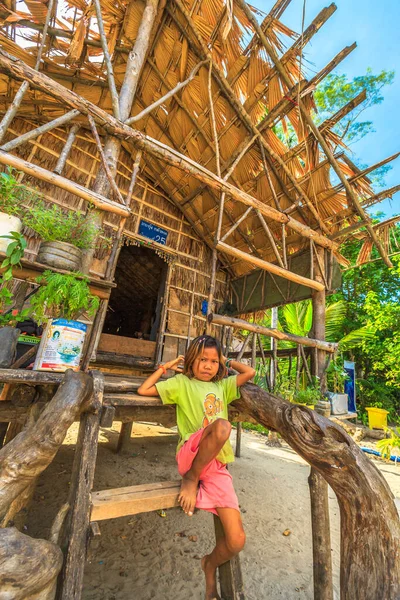 Surin Islands Phang Nga Thailand January 2016 Sea Gypsy Girls — Stock Photo, Image