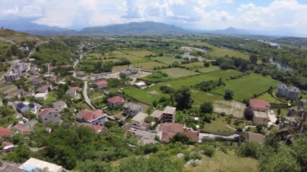 Aerial View Rozafa Castle Albania Offers Glimpse Countrys Rich Visitors — Stockvideo