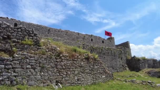 Rozafa Castle Albania Strategically Located Highly Fortified Stronghold Constructed Various — Stockvideo