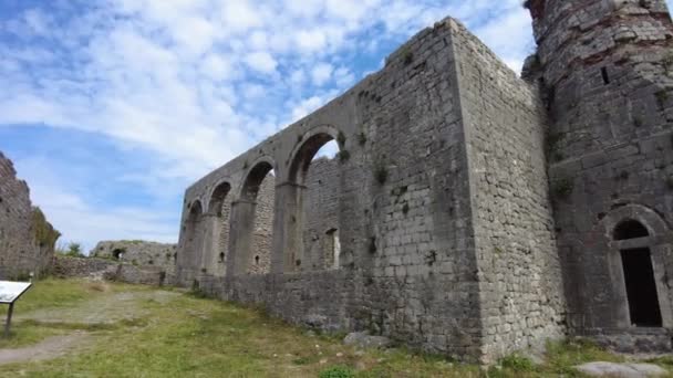 Rozafa Castle Albania Ancient Castle Has Witnessed Ebb Flow Time — Stok video