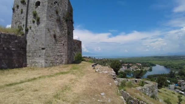 Shkoder Albania June 2023 Albanian Rozafa Castle Strategically Positioned Served — Stockvideo