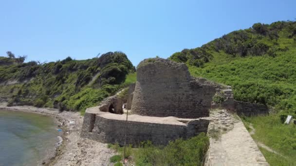 Die Burg Kap Rodon Albanien Bietet Einen Einblick Die Reiche — Stockvideo