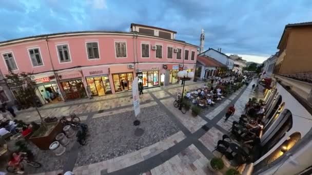 Shkoder Albanien Mai 2023 Drone Ansicht Der Innenstadt Von Shkodra — Stockvideo