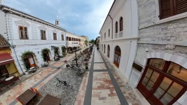 Shkoder Albania May 2023 Streets Downtown Shkodra Form Maze Narrow — Stock Video