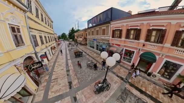 Shkoder Arnavutluk Mayıs 2023 Nsanlar Küçük Noktalar Gibi Hareket Ederek — Stok video