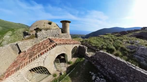 Borsh Castle Albania Stands Majestically Hill Overlooking Stunning Albanian Riviera — Stock Video