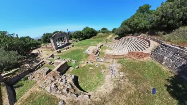 Vedere Aeriană Muzeului Apollonia Aer Liber Ruinele Bine Conservate Combinate — Videoclip de stoc