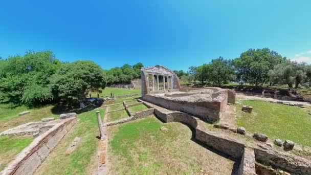 Site Archéologique Apollonia Avec Des Vestiges Rues Anciennes Temples Marché — Video