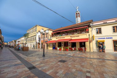 Shkoder, Arnavutluk - 1 Mayıs 2023: Shkoder, Arnavutluk 'un kuzeybatısında yer alan tarihi bir şehirdir. Ülkedeki en eski ve kültürel açıdan en önemli şehirlerden biridir..