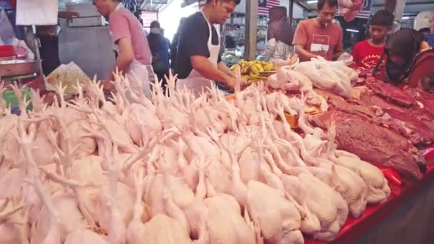 쿠알라룸푸르 말레이시아 2023 차우킷 Chow Kit Road Markets 시장을 여행하는 — 비디오
