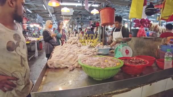 Κουάλα Λουμπούρ Μαλαισία Ιαν 2023 Αγορά Της Κουάλα Λουμπούρ Πωλητές — Αρχείο Βίντεο