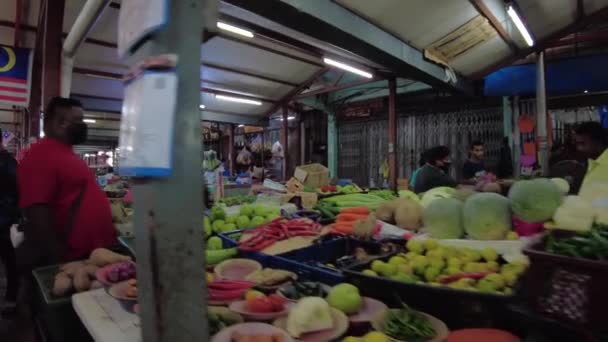 Kuala Lumpur Malásia Jan 2023 Vendedores Chow Kit Road Market — Vídeo de Stock
